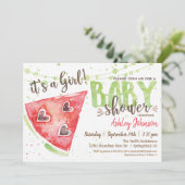 Invitation Baby shower de pastèque, Fille (Debout devant)