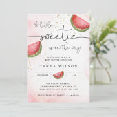 Invitation Baby shower de pastèque | Little Sweeti (Debout devant)