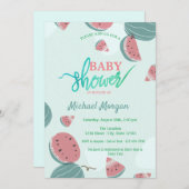 Invitation Baby shower de pastèque mignonne (Devant / Derrière)