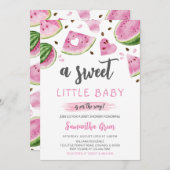 Invitation Baby shower de pastèque rose (Devant / Derrière)