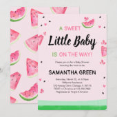 Invitation Baby shower de pastèque rose (Devant / Derrière)