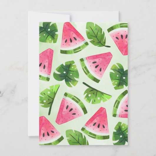 Invitation Baby shower de pastèque rose tropicale (Dos)