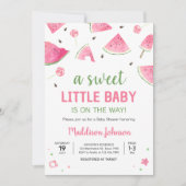 Invitation Baby shower de pastèque Sweet Little Baby (Devant)