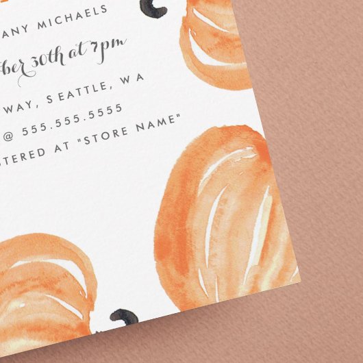 Invitation Baby shower de patchs citrouille