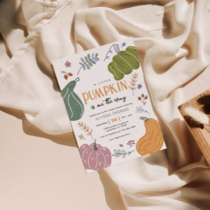 Invitation Baby shower de patchs Citrouille Automne