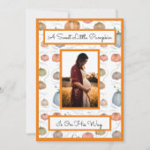 Invitation Baby shower de patchs couleur Citrouille aquarelle (Devant)