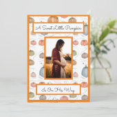 Invitation Baby shower de patchs couleur Citrouille aquarelle (Debout devant)