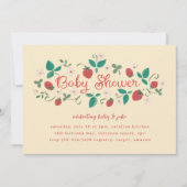 Invitation Baby shower de patchs fraises (Devant)