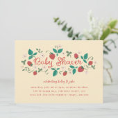 Invitation Baby shower de patchs fraises (Debout devant)
