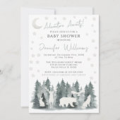 Invitation baby shower de paysage forestier (Devant)