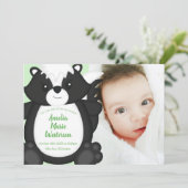 Invitation Baby shower de peau Animaux boisés (Debout devant)