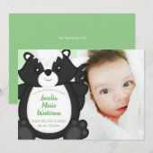 Invitation Baby shower de peau Animaux boisés (Devant / Derrière)