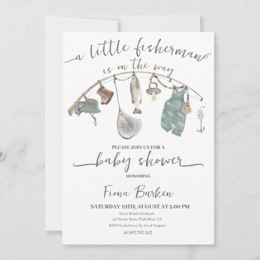 Invitation Baby shower de pêche (Devant)
