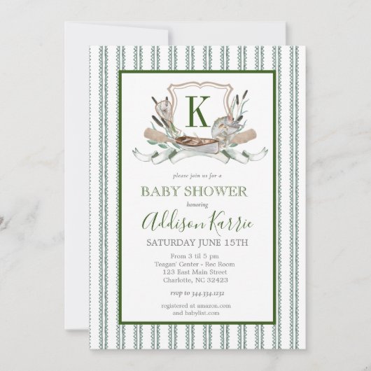 Invitation Baby shower de pêche (Devant)