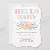 Invitation Baby shower de pêche à la menthe neutre pour les h (Devant)