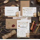 Invitation Baby shower de pêche à l'aquarelle Little Fisherma