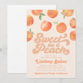 Invitation Baby shower de pêche | Baby Peach (Devant / Derrière)