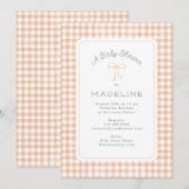 Invitation Baby shower de pêche En vichy aquarelle (Devant / Derrière)