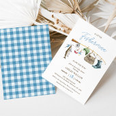 Invitation Baby shower de pêche moderne Blue Rod Boys de pêch