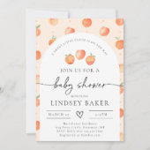 Invitation Baby shower de pêche | Peach Baby (Devant)