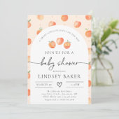 Invitation Baby shower de pêche | Peach Baby (Debout devant)