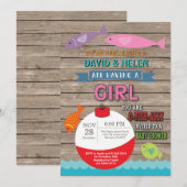 Invitation Baby shower de pêche Poisson féminin (Devant / Derrière)