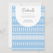 Invitation Baby shower de peinture à rayures bleu et blanc (Dos)