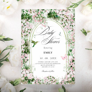Invitation Baby shower de peinture d'arc de jardin fleuri