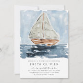 Invitation Baby shower de peinture nautique Aquarelle (Devant)