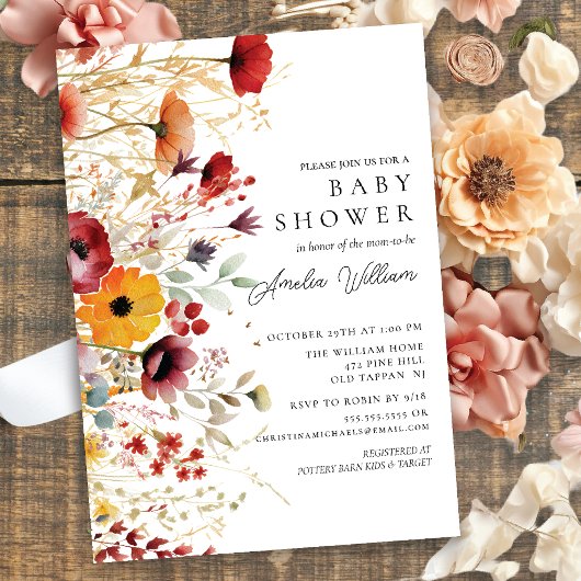 Invitation Baby shower de perfection pétale