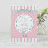 Invitation Baby shower de perfection rose (Debout devant)