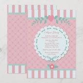 Invitation Baby shower de perfection rose (Devant / Derrière)