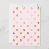 Invitation Baby shower de perles rose or pour filles (Dos)