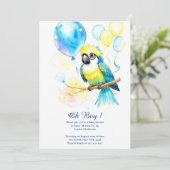 Invitation Baby shower de perroquet d'aquarelle (Debout devant)