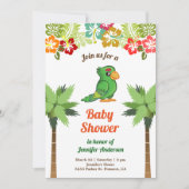 Invitation Baby shower de perroquets de la forêt tropicale de (Devant)
