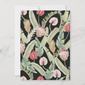 Invitation Baby shower de perroquets tropicaux floraux et bot (Dos)