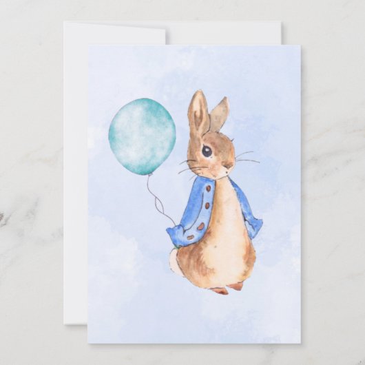 Invitation Baby shower de Peter Rabbit (Dos)