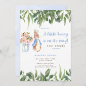 Invitation Baby shower de Peter Rabbit (Devant / Derrière)
