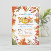 Invitation Baby shower de petit Citrouille Fall Bo (Debout devant)