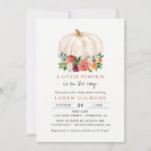 Invitation Baby shower de petit Citrouille orange brûlé (Devant)