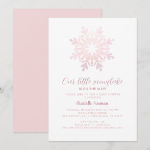 Invitation Baby shower de petit flocon rose