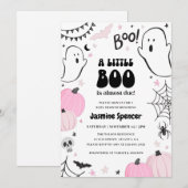 Invitation Baby shower de petit garçon Citrouille rose d'Hall (Devant / Derrière)