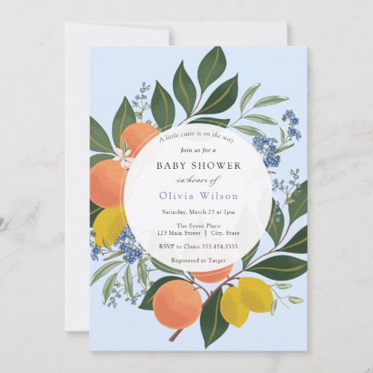 Invitation Baby shower de petit garçon Cutie (Devant)