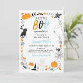Invitation Baby shower de petit garçon de Halloween Boo (Debout devant)
