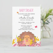 Invitation Baby shower de petit hérisson mignon (Debout devant)