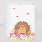 Invitation Baby shower de petit hérisson mignon (Dos)