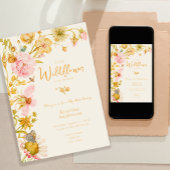 Invitation Baby shower de petit papillon Fleur sauvage Boho