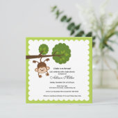 Invitation Baby shower de petit singe (Debout devant)