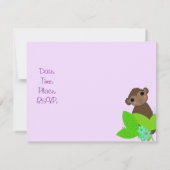 Invitation Baby shower de petit singe (Dos)