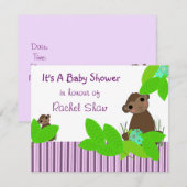 Invitation Baby shower de petit singe (Devant / Derrière)